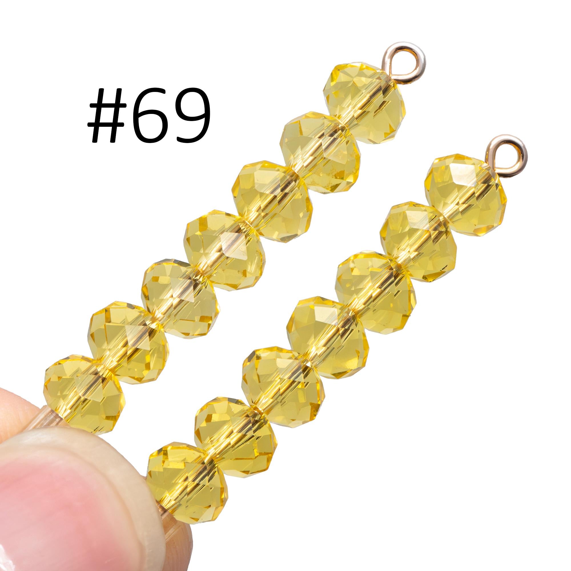80 Beads Rondelle Crystal Glass Faceted Beads 4x6mm -(BZ06)